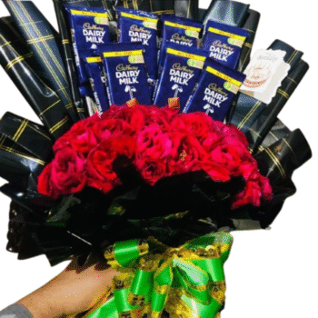 Bouquet of Red Roses in Corner