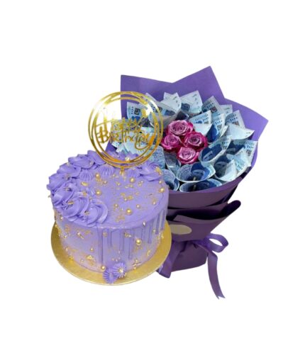 Designer cake with cash bouquet by Timeless Wrap