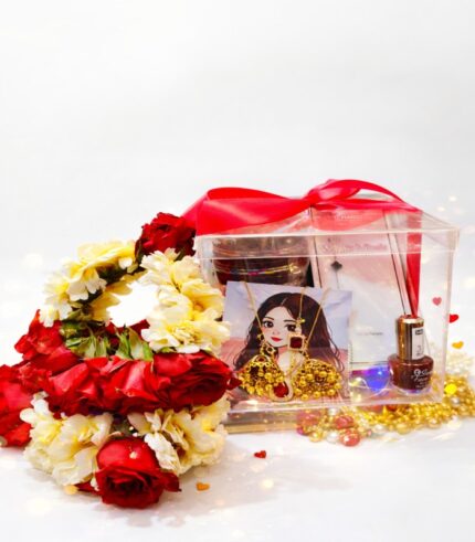 Luxury Rose Jewelry Gift Box with Floral Ring & Accessories