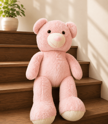 4 Feet Pink Teddy Bear Soft Plush Gift for Valentine's Day in Pakistan | TimelessWrap