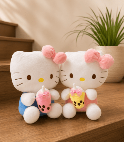 Cute Kitty Plush with Bubble Tea Soft Stuffed Toy in Pakistan | TimelessWrap