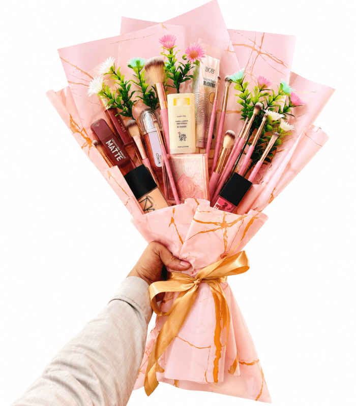 Luxury Makeup Bouquet with Premium Beauty Products, Makeup Brushes and Cosmetics | TimelessWrap Pakistan