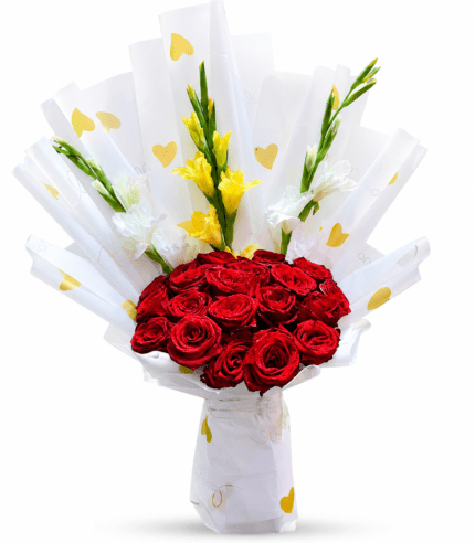 Luxury Red Rose & Gladiolus Bouquet