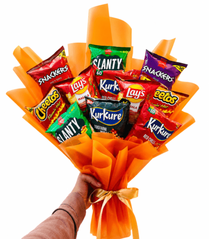 Ultimate Snack Bouquet with Kurkure, Lay's, Cheetos, Slanty and Snackers | Premium Chips Gift Bouquet by TimelessWrap Pakistan
