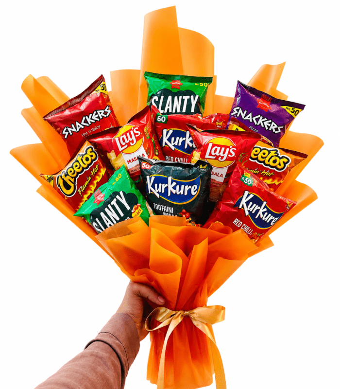 Ultimate Snack Bouquet with Kurkure, Lay's, Cheetos, Slanty and Snackers | Premium Chips Gift Bouquet by TimelessWrap Pakistan