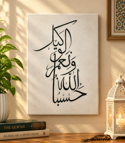 Hasbunallahu Wa Ni'mal Wakeel Islamic calligraphy canvas 12 x 12 inch